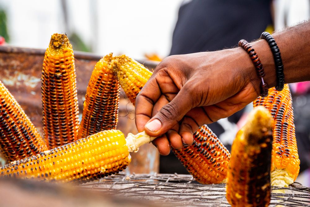 Charcoal Grilled Corn, Elote Style